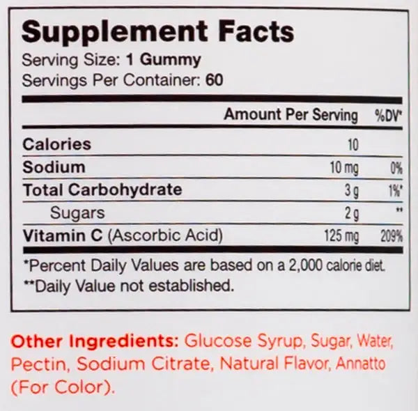 Zahler Chapter One Vitamin C Gummies - 125 mg Ascorbic Acid per Gummy for Kids Immune & Antioxidant Support - 60 Gummies - HSA/FSA Eligible