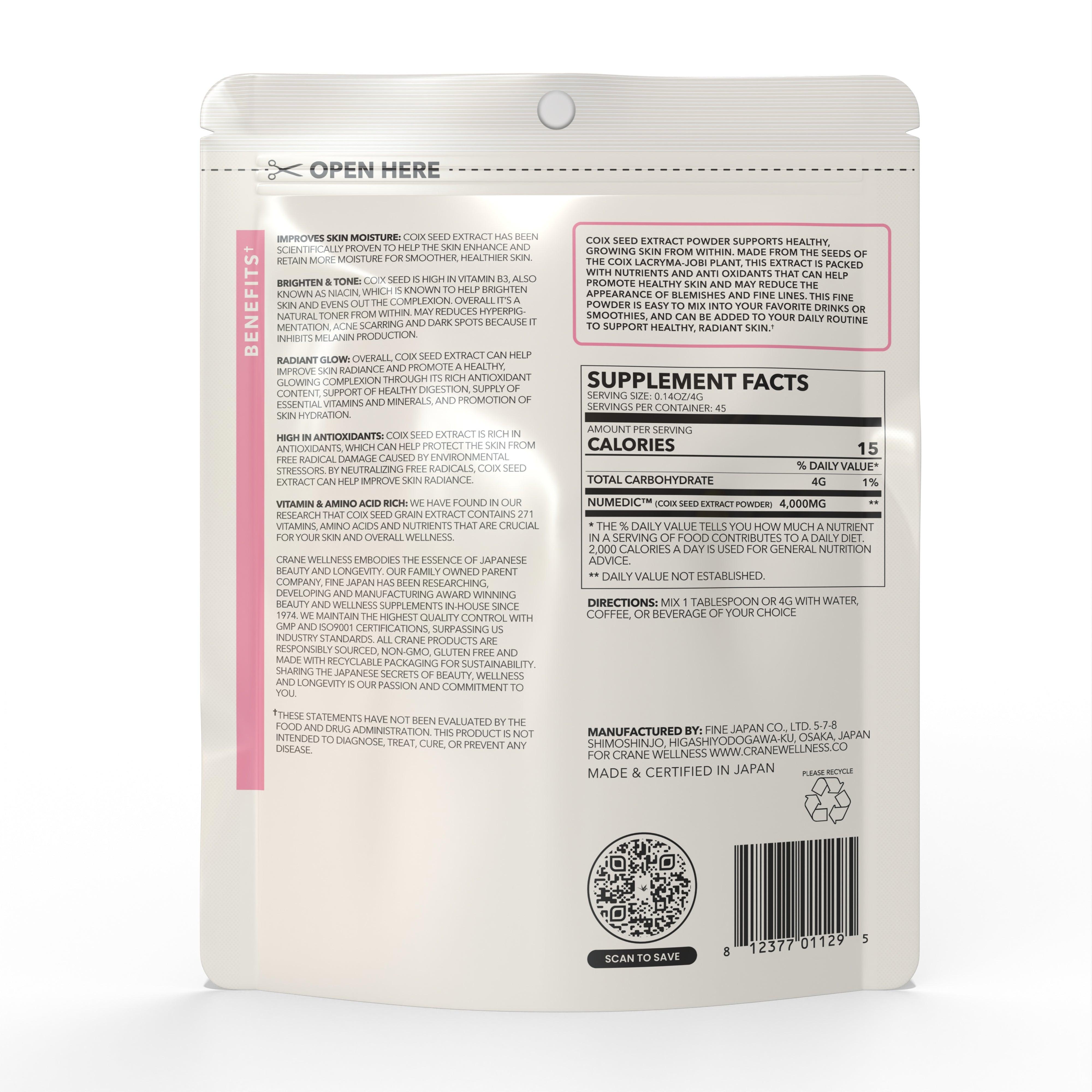 Tone and Glow Coix Seed Extract Powder