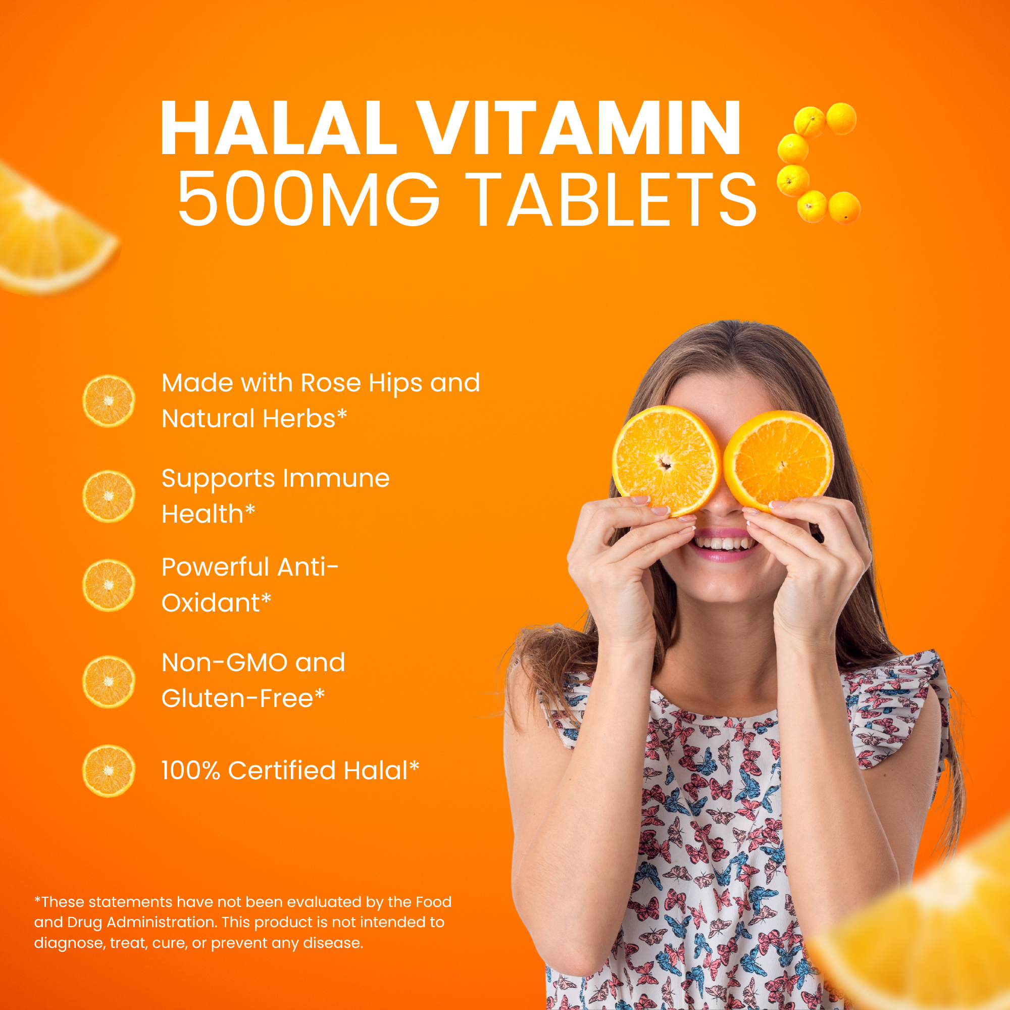 Halal Vitamin C 500mg Tablets (3-Pack)