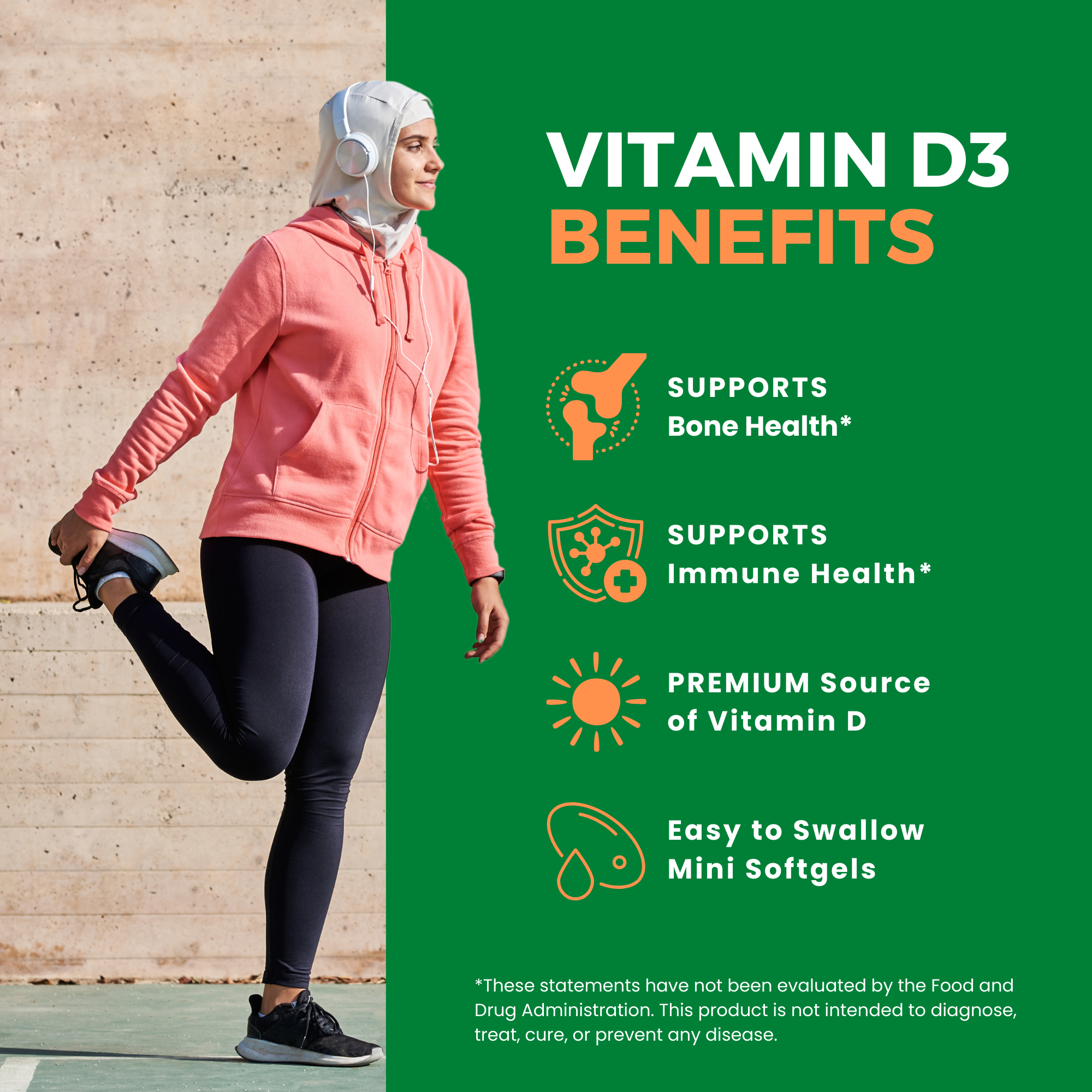 Halal Vitamin D3 5000 IU Softgels (3Pack)