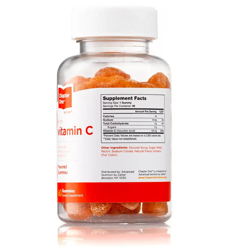Zahler Chapter One Vitamin C Gummies - 125 mg Ascorbic Acid per Gummy for Kids Immune & Antioxidant Support - 60 Gummies - HSA/FSA Eligible