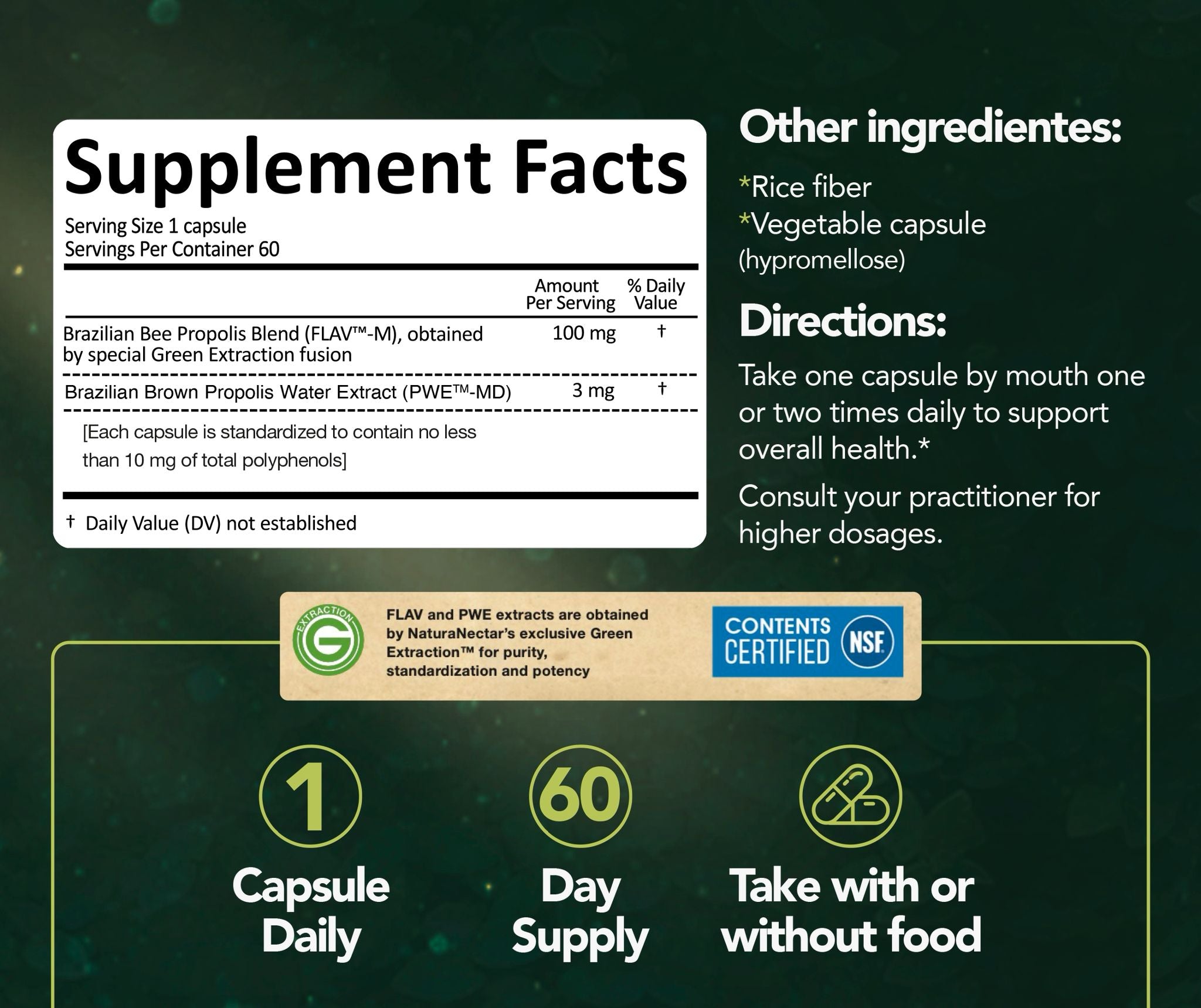 Bee Propolis Trio, NSF Contents Certified, 60 Capusles