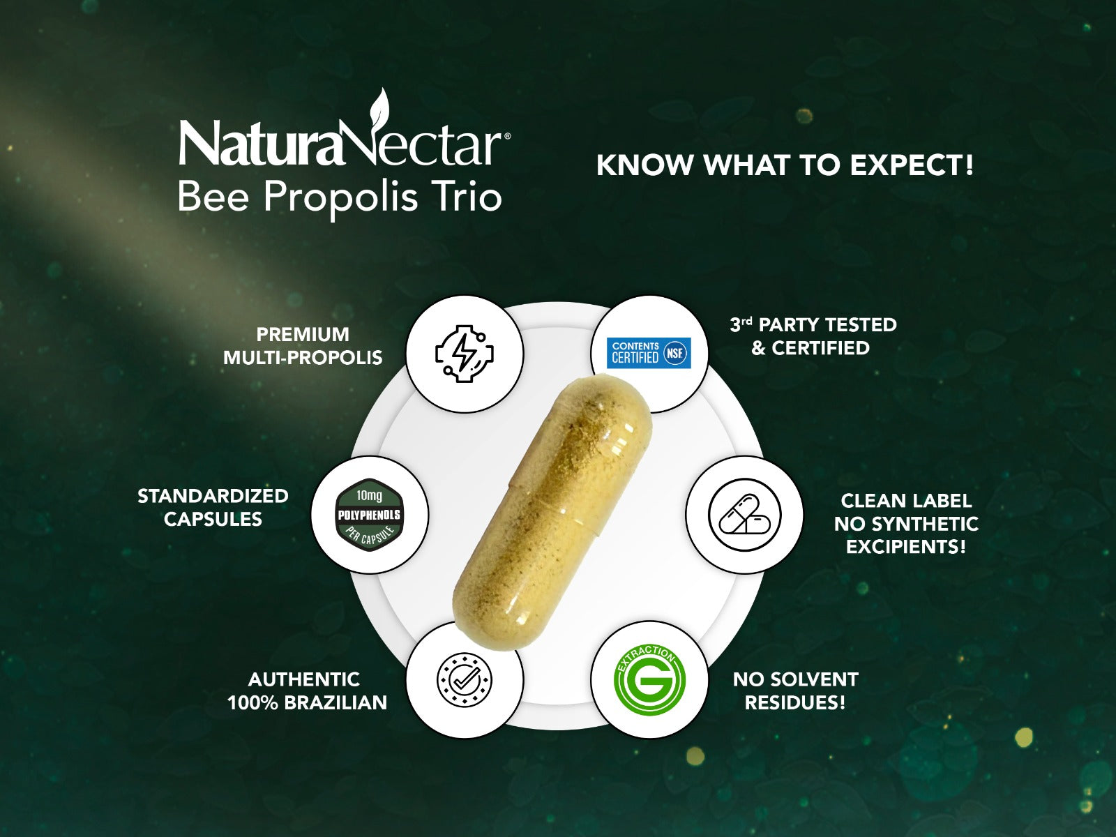 Bee Propolis Trio, NSF Contents Certified, 60 Capusles