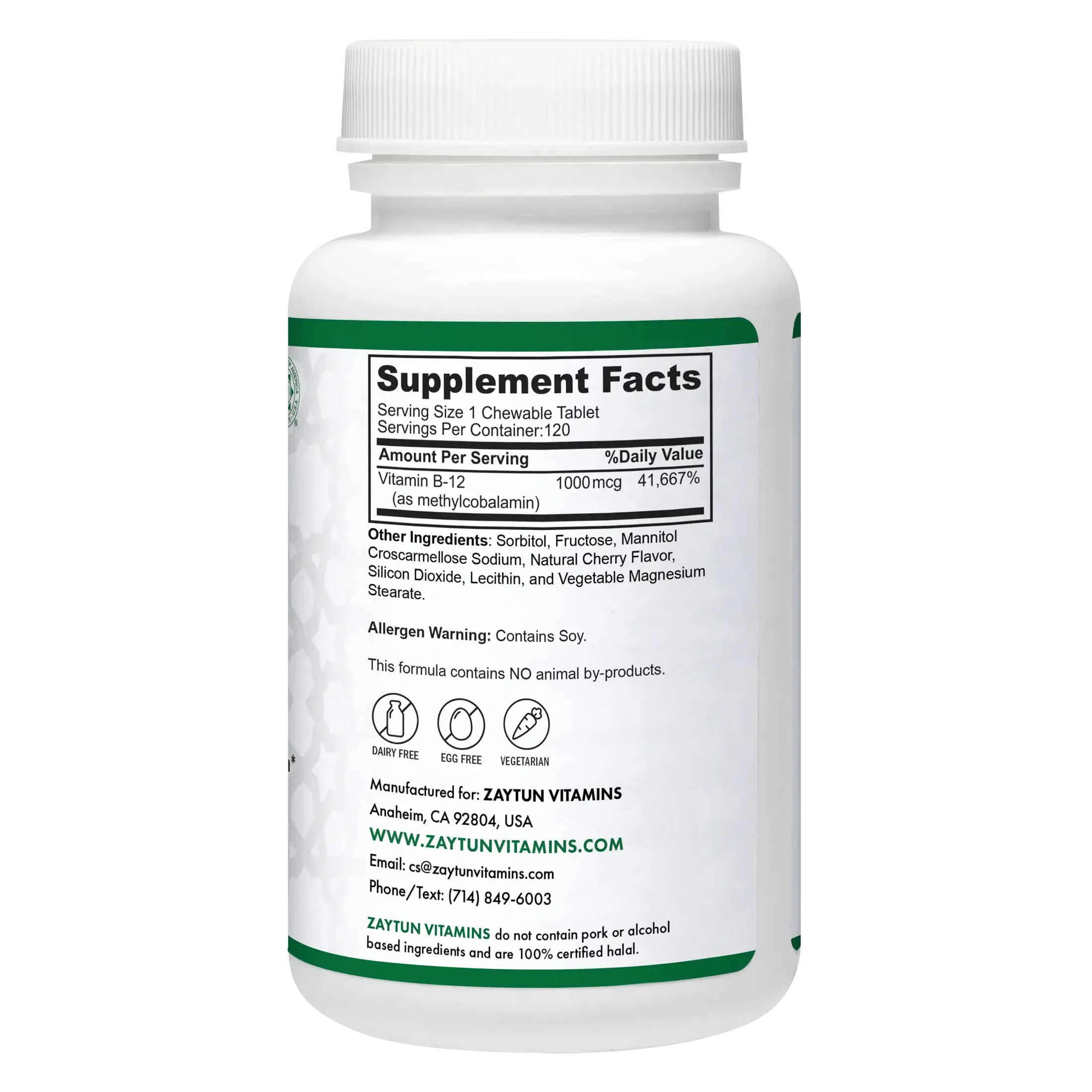Halal Vitamin B-12 Chewable Tablets (3-Pack)