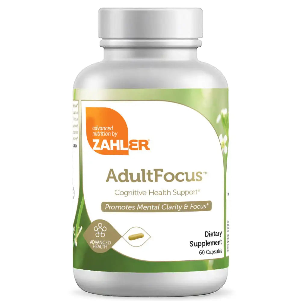 Zahler AdultFocus - Cognitive Support with Citicoline Lion’s Mane Cordyceps L-Theanine B12 Magnesium - 60 Capsules - HSA FSA Eligible