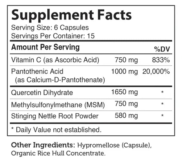 Zahler AllerBreez - Immune Support with Quercetin, Vitamin C, MSM & Stinging Nettle - 90 or 180 Capsules - HSA/FSA Eligible