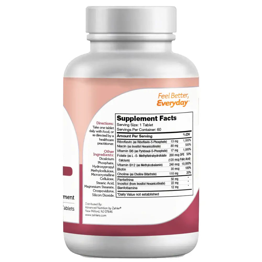 Zahler B-Complex Advanced 2-Stage Formula with Bioactive B Vitamins for Nerve and Energy Support HSA FSA Eligible