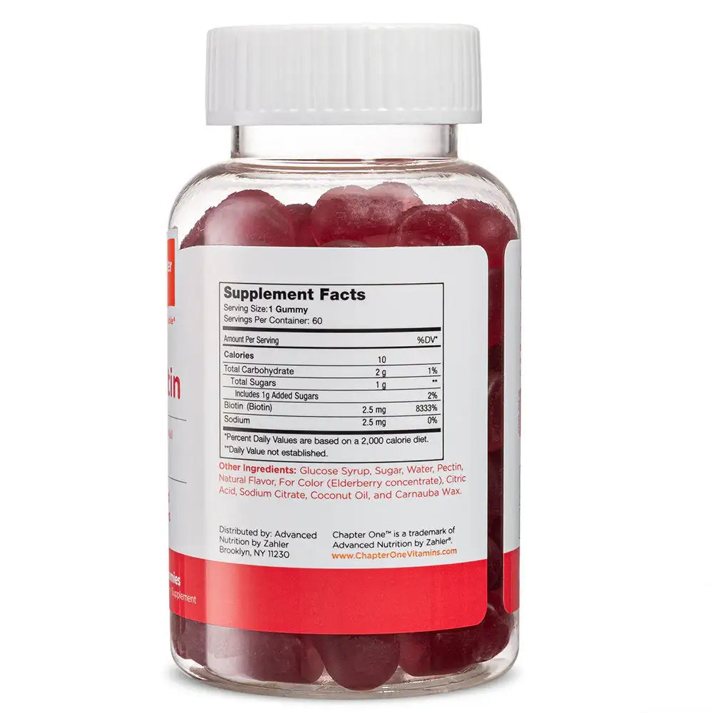 Zahler Biotin Gummies for Hair, Skin & Nail Health, 2.5mg Biotin  per Gummy, Vegetarian, Gluten-Free, 60 Count - HSA/FSA Eligible