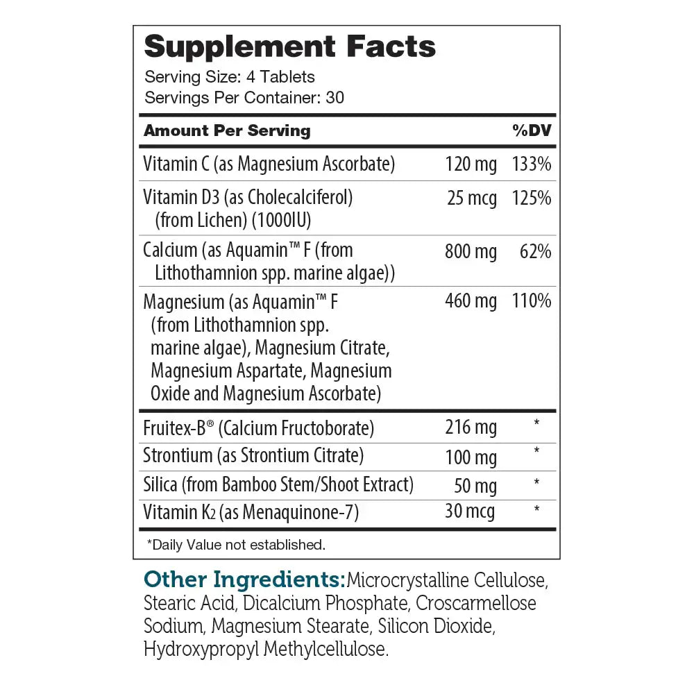 Zahler BoneFactor - Plant-Based Calcium, D3, K2 & Magnesium - Bone Density & Strength Support - 120 Tablets - HSA/FSA Eligible