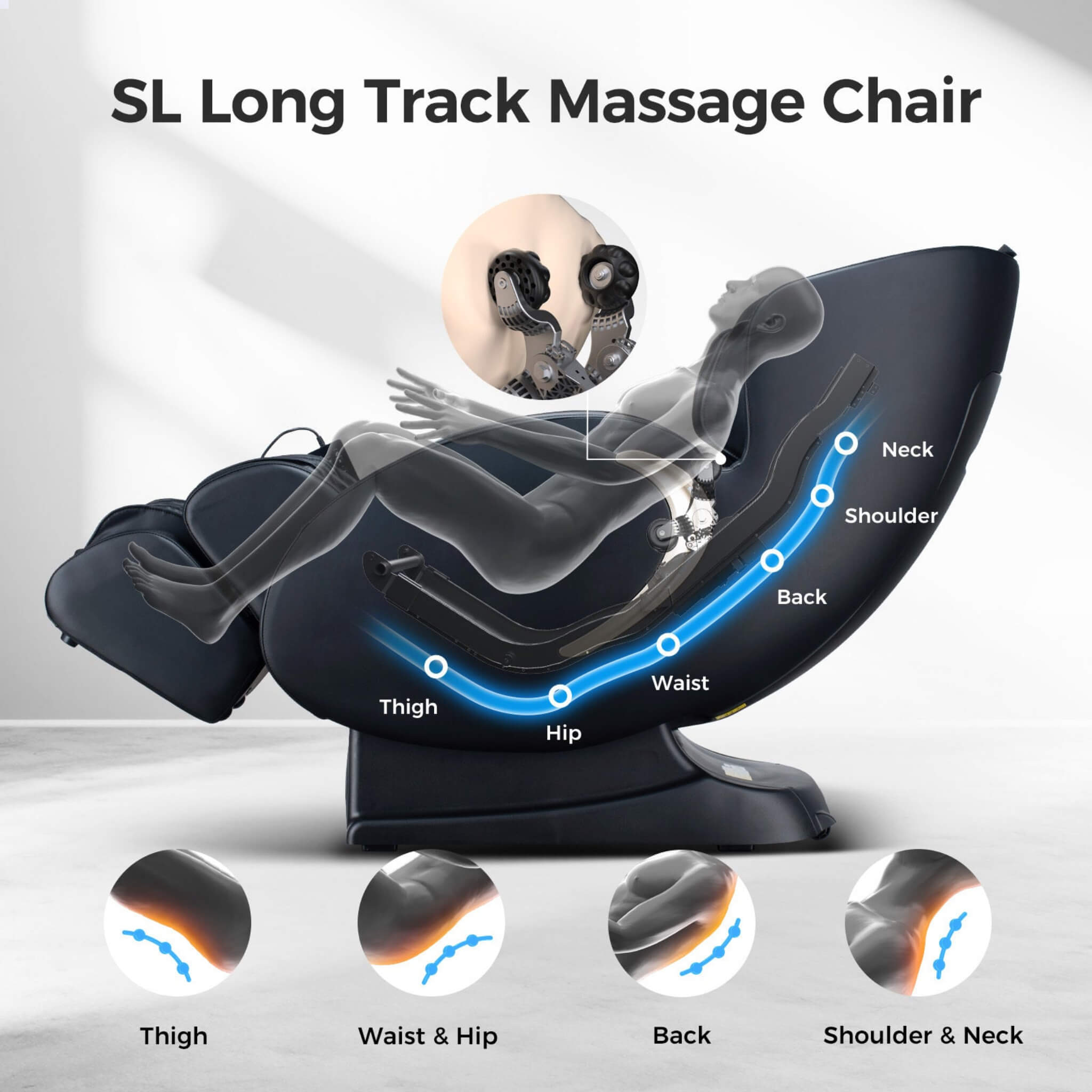 Bosscare Full Body 3D Zero Gravity Shiatsu Recliner Massage