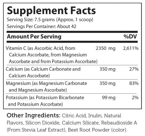 Zahler Buffered C Powder - Gentle Non-Acidic Vitamin C with Calcium Magnesium  Potassium - Natural Berry Flavor - 42 Servings - HSA FSA Eligible
