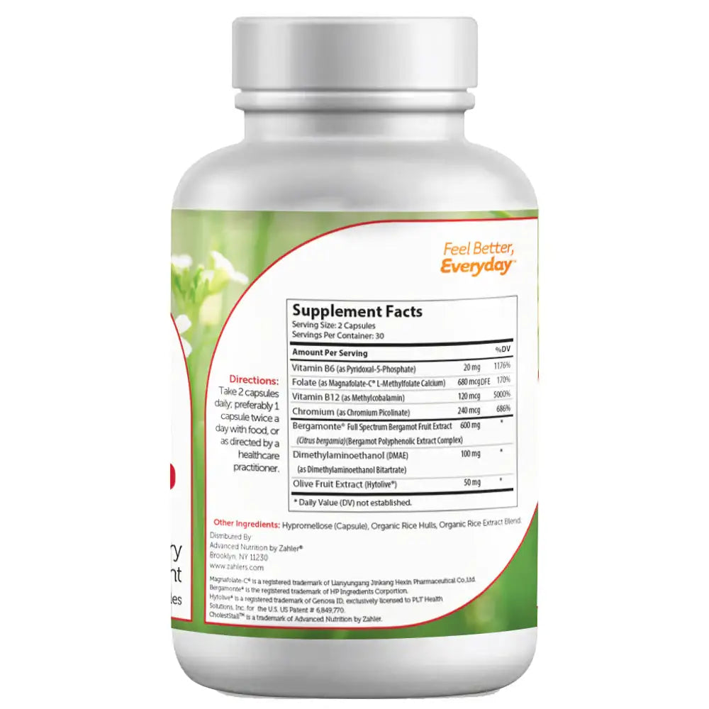 Zahler CholestStall - Bergamot Extract & Cardoon - Cholesterol Support Formula - 30 Capsules - HSA/FSA Eligible