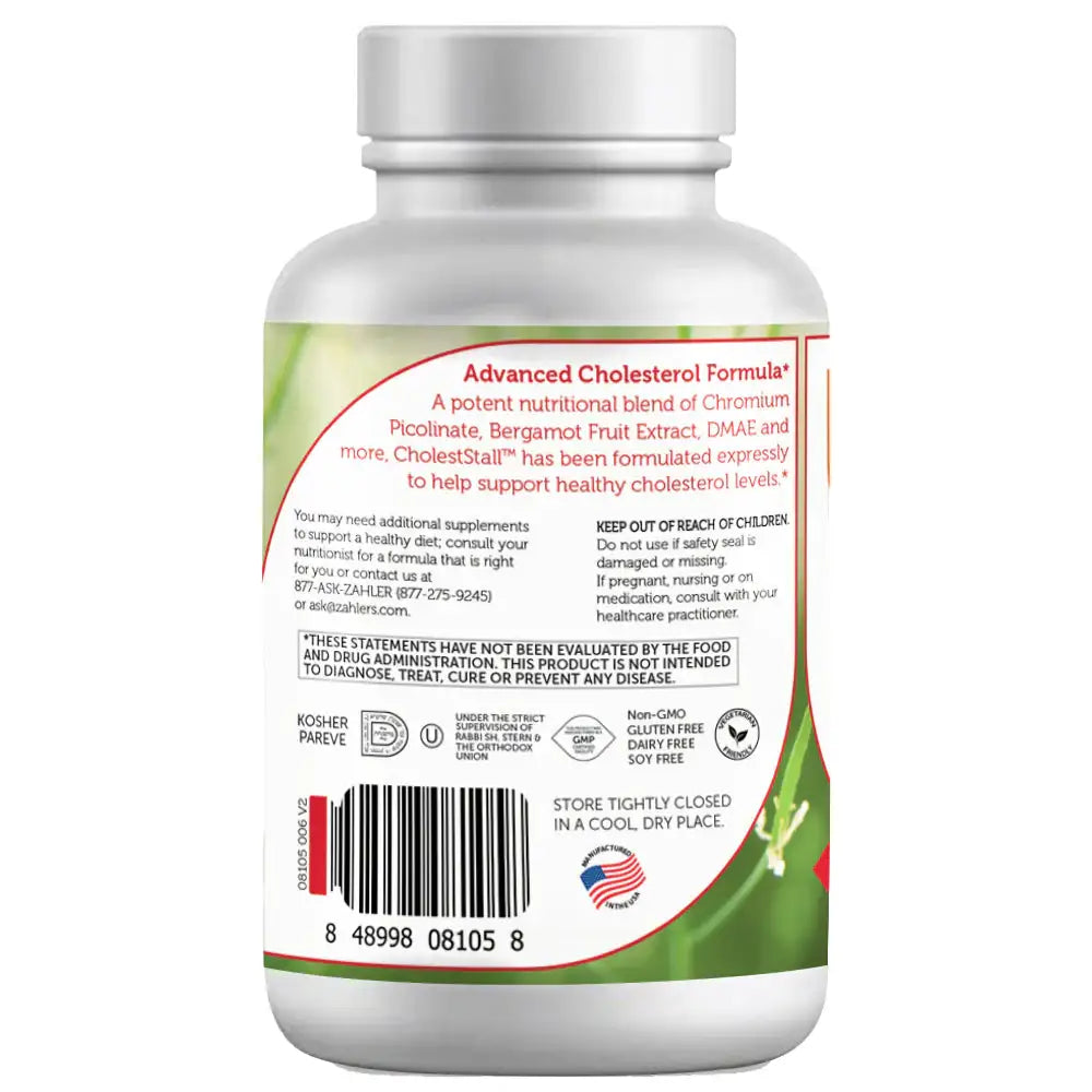 Zahler CholestStall - Bergamot Extract & Cardoon - Cholesterol Support Formula - 30 Capsules - HSA/FSA Eligible