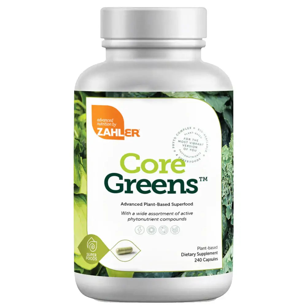 Zahler Core Greens Capsules - Organic Plant-Based Superfood for Energy Gut &  Immune Support - Fruit & Veggie Blend - 240 Caps - HSA FSA Eligible