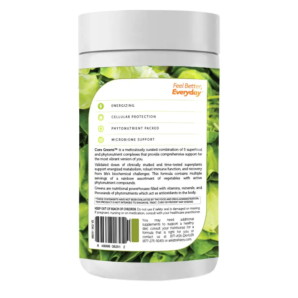 Zahler Core Greens Powder - Plant-Based Superfood with Spectra Blend - Energy  Gut & Immune Support - 30 Servings - Spearmint Citrus - HSA FSA Eligible