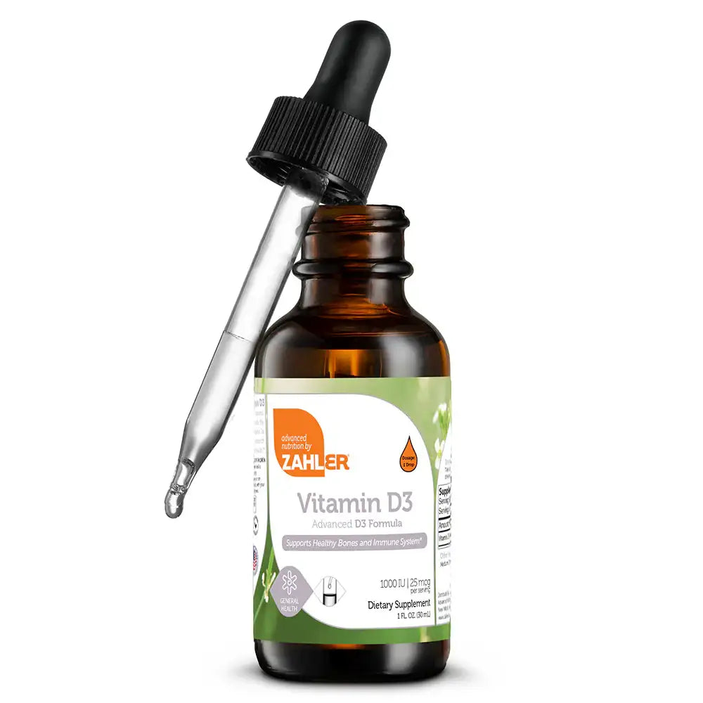 Zahler Vitamin D3 Liquid 1000 IU - High-Potency Drops for Bone & Immune Support - 1 fl oz Supplement HSA/FSA Eligible