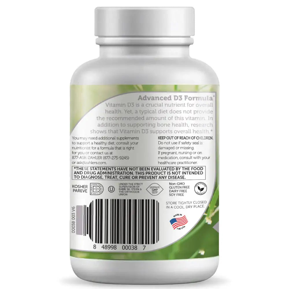 Zahler Vitamin D3 3000 IU Softgels 120 and 250 Count - High Potency Bone and Immune Support - Easy-to-Swallow - HSA/FSA Eligible