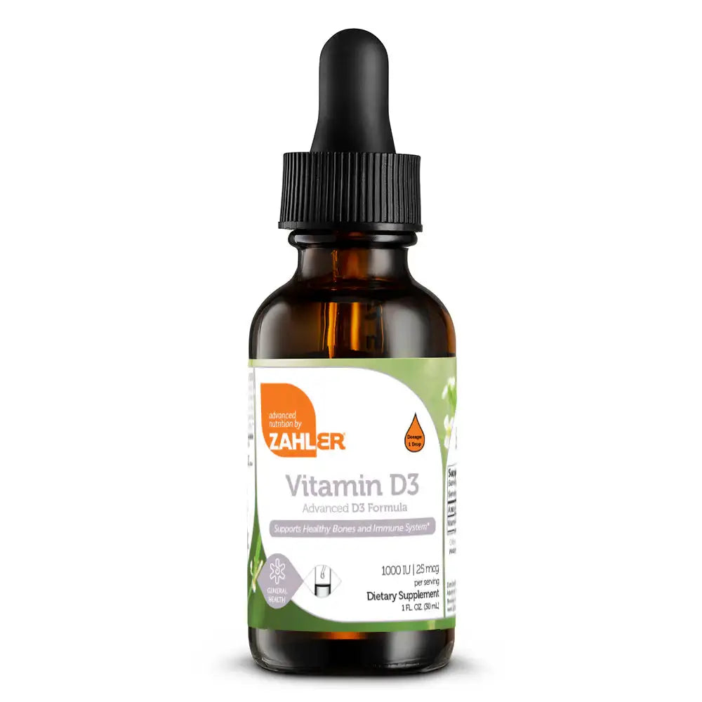 Zahler Vitamin D3 Liquid 1000 IU - High-Potency Drops for Bone & Immune Support - 1 fl oz Supplement HSA/FSA Eligible