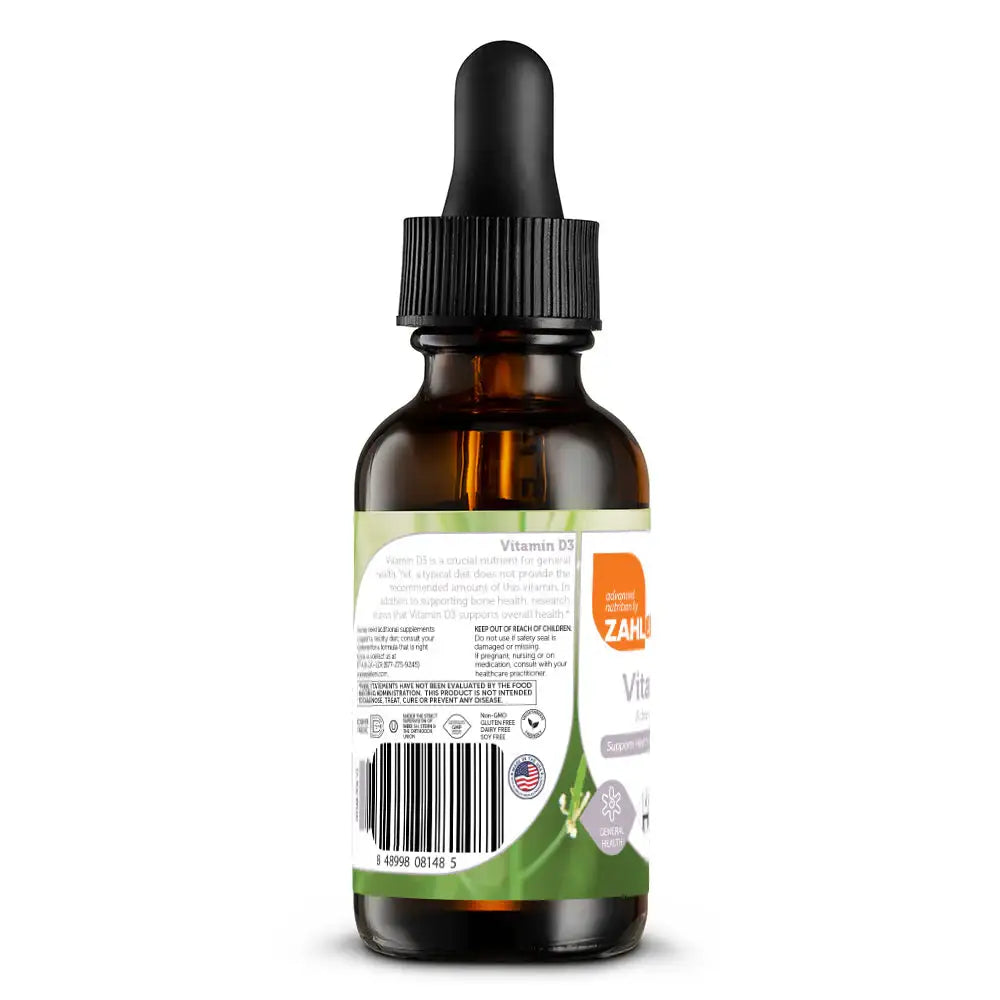 Zahler Vitamin D3 Liquid 1000 IU - High-Potency Drops for Bone & Immune Support - 1 fl oz Supplement HSA/FSA Eligible