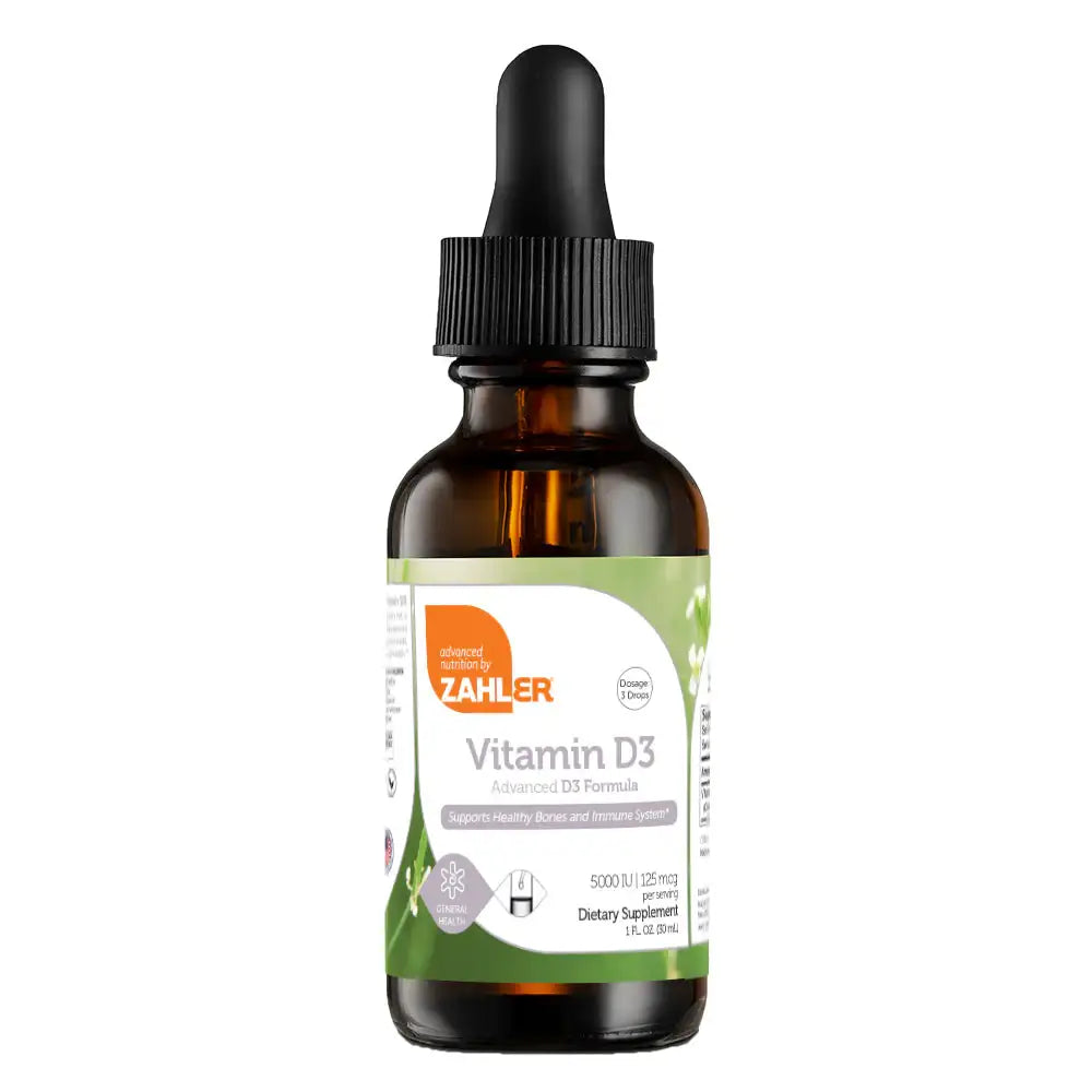 Zahler Vitamin D3 Liquid 5000 IU - High-Potency Drops for Bone & Immune Support - 1 fl oz Supplement HSA/FSA Eligible