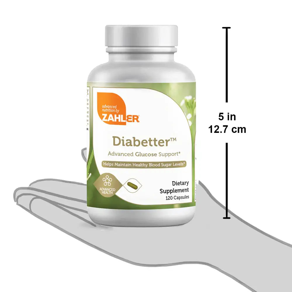 Zahler Diabetter - Glucose Support with Berberine, Cinnamon, Chromium & Zinc - Helps Maintain Blood Sugar - 120 Capsules - HSA/FSA Eligible