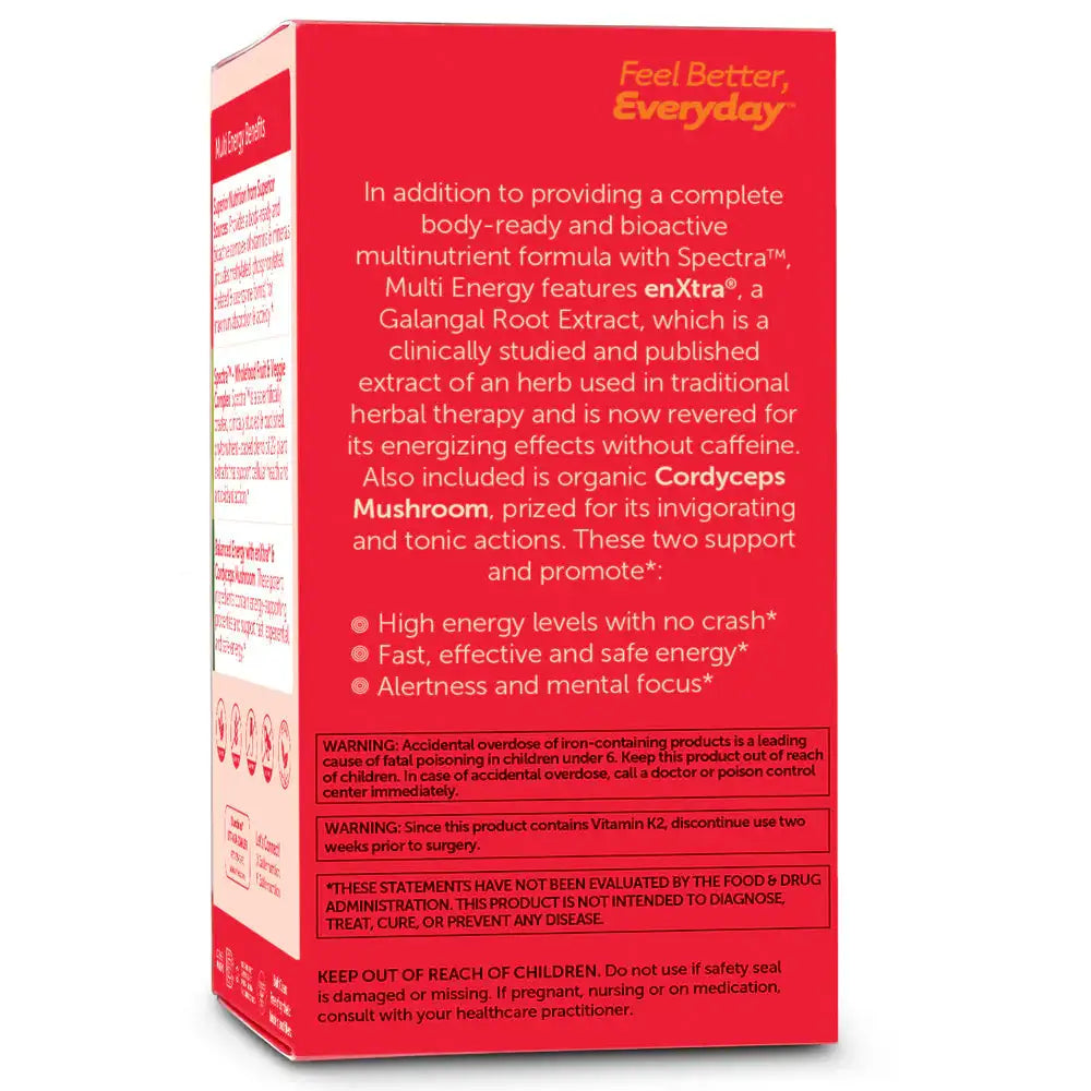 Zahler - Multivitamin Energy with enXtra and Cordyceps - Vegan Daily Energy Support + Whole Food Base - HSA/FSA Eligible - 60 Capsules