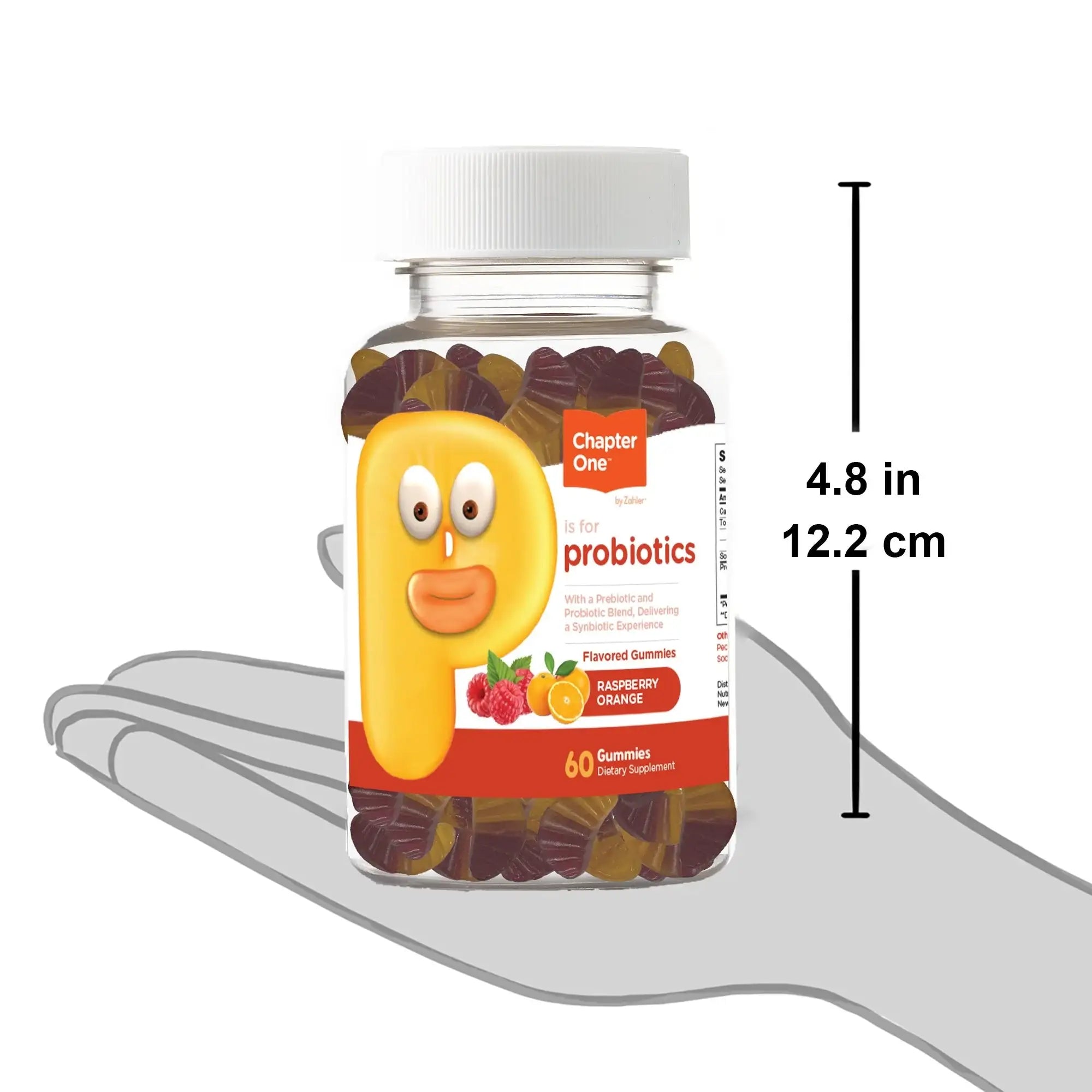 Zahler - Probiotic Gummies for Gut Health and Digestion Support - Raspberry Orange Flavor - 60 Count - HSA-FSA Eligible