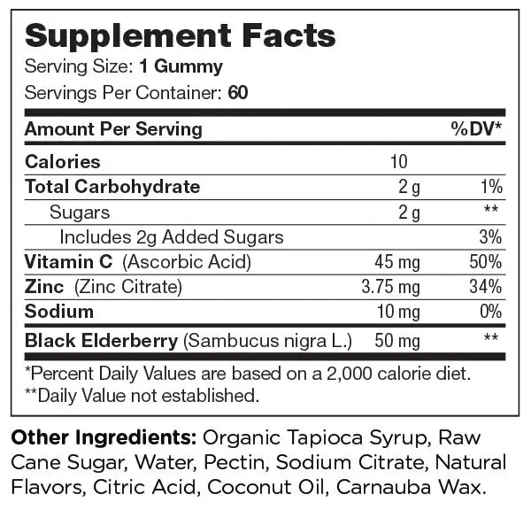 Zahler Chapter One Immunity Gummies with Elderberry, Zinc & Vitamin C - HSA/FSA Eligible, 60 Vegetarian Gummies - Gluten & Dairy Free