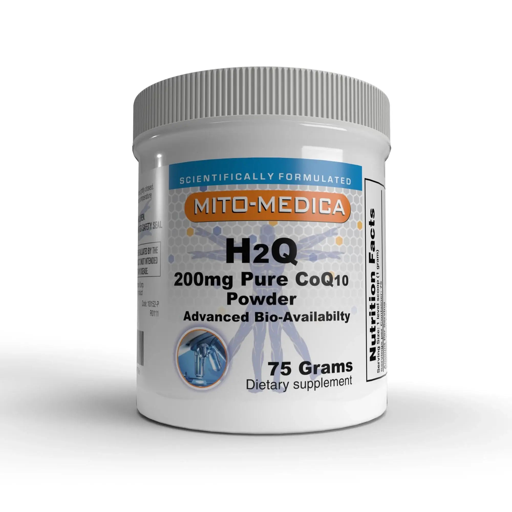H2Q™ 200mg CoQ10 Powder  (75 Gram Container / 15,000 mg of pure Hydro-Q-Sorb® CoQ10)
