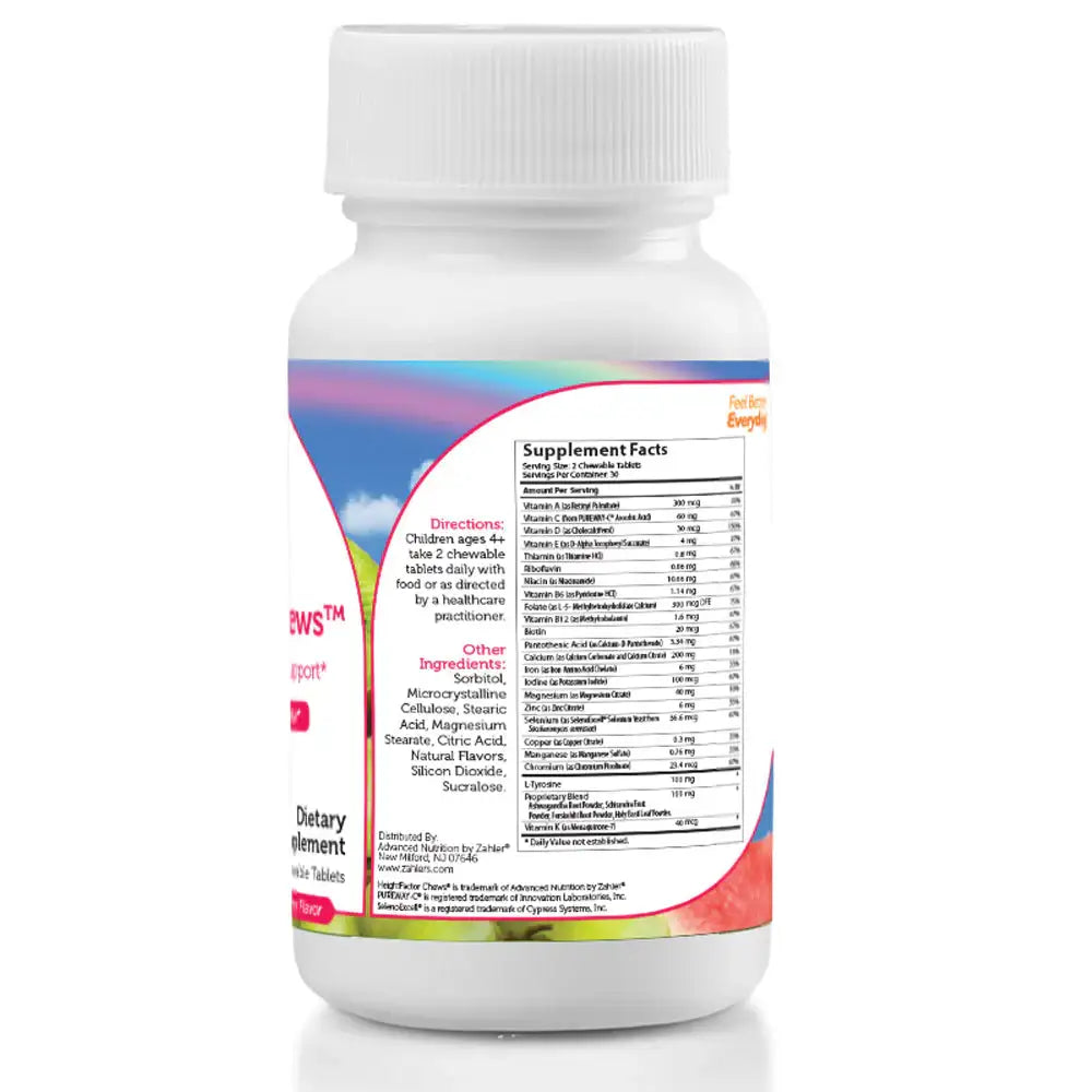 Zahler HeightFactor Chews - Kids Growth Support with Calcium, D3, K2 & Herbs, 60 Berry Tablets - HSA/FSA Eligible