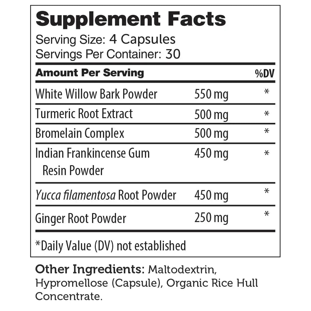 Zahler Inflame-X - Turmeric, Ginger & Willow Bark - Joint & Inflammatory Response Support - 120 Capsules - HSA/FSA Eligible