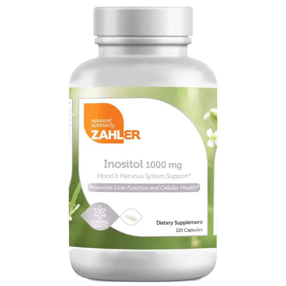 Zahler Inositol Capsules - 1000 mg Myo-Inositol for Mood Nervous System &  Liver Support - Clean Formula - 120 Capsules - HSA FSA Eligible