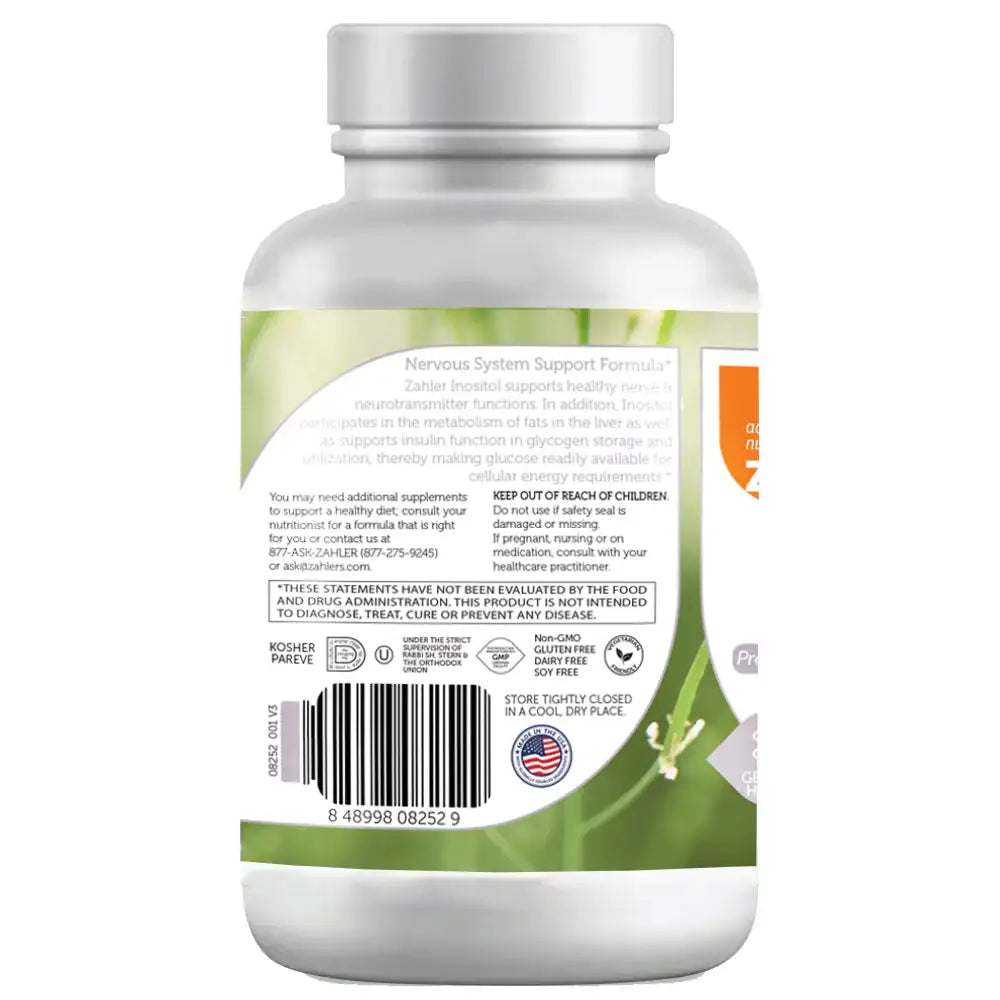 Zahler Inositol Capsules - 1000 mg Myo-Inositol for Mood Nervous System &  Liver Support - Clean Formula - 120 Capsules - HSA FSA Eligible