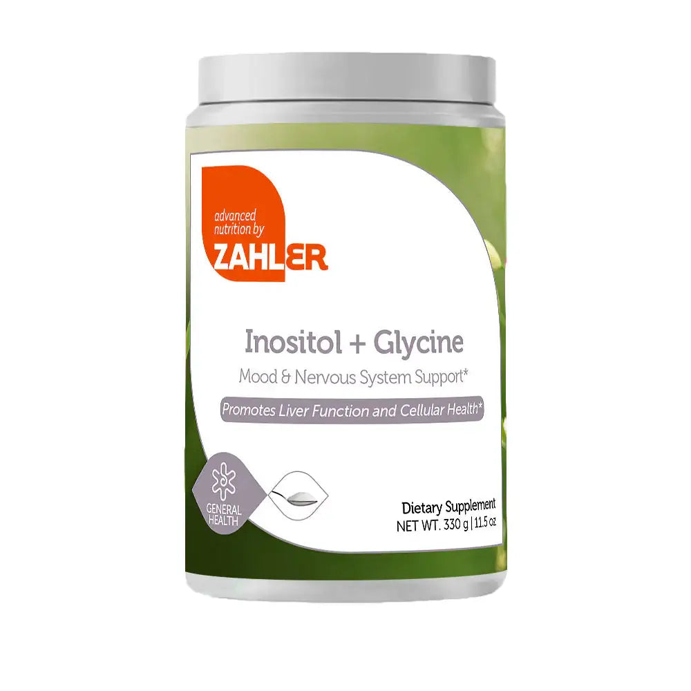 Zahler Inositol + Glycine Powder - 2500 mg Each for Mood Liver & Nervous  System Support - Clean Formula - 60 Servings - HSA FSA Eligible