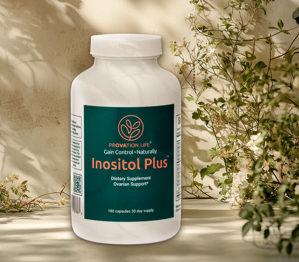 Inositol Plus Capsules to Support Fertility and Ovulation by Provation Life, 180-count bottle with natural ingredients for PCOS and hormonal balance.