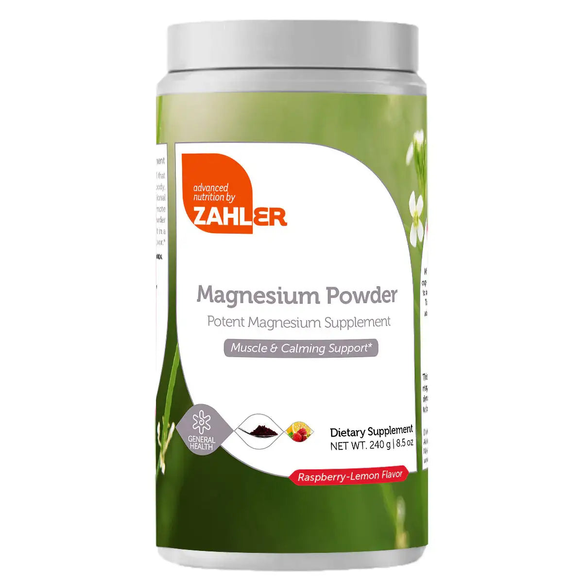 Zahler Magnesium Powder - 350mg Magnesium Carbonate per Scoop - Muscle, Nerve & Calm Support - Raspberry Lemon - HSA/FSA Eligible