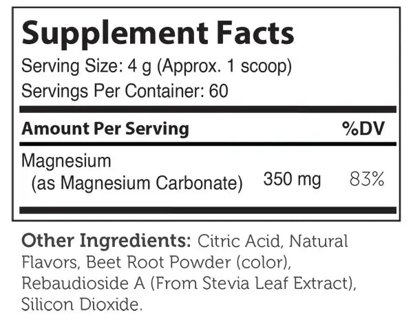 Zahler Magnesium Powder - 350mg Magnesium Carbonate per Scoop - Muscle, Nerve & Calm Support - Raspberry Lemon - HSA/FSA Eligible