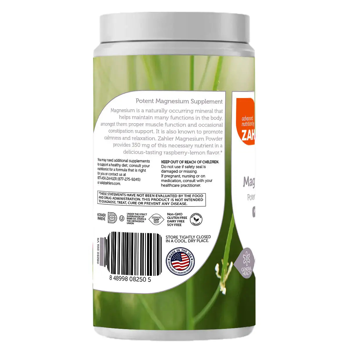 Zahler Magnesium Powder - 350mg Magnesium Carbonate per Scoop - Muscle, Nerve & Calm Support - Raspberry Lemon - HSA/FSA Eligible