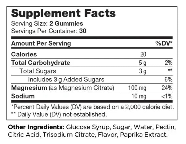 Zahler Chapter One Magnesium Gummies - Peach Flavor - Supports Calm Mood & Muscle Function - 60 Gummies