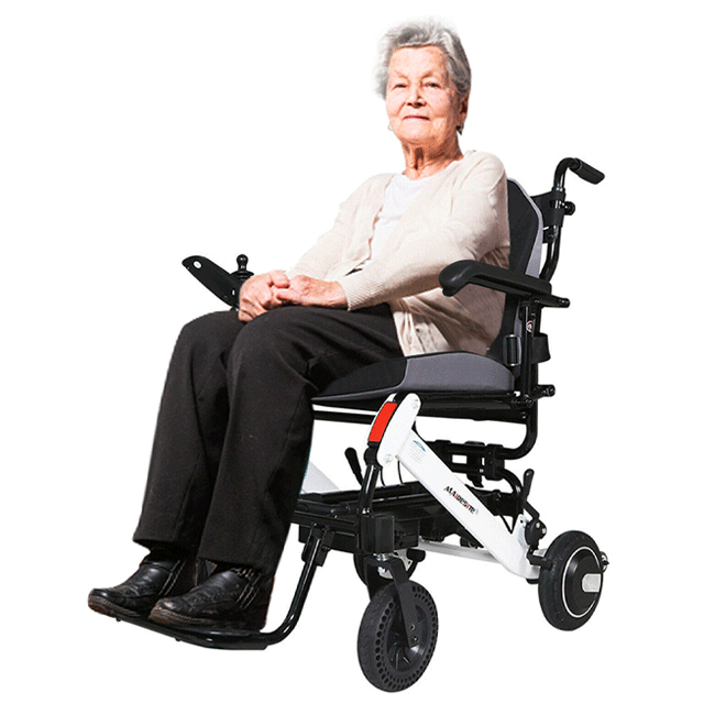 Maidesite 17.5" Wide Seat Lightweight Electric Folding Wheelchair, 500W (90233689)