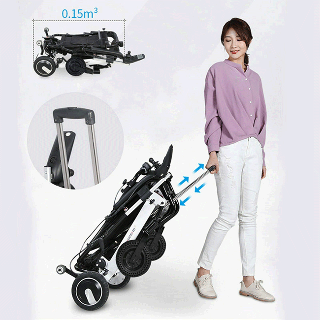 Maidesite 17.5" Wide Seat Lightweight Electric Folding Wheelchair, 500W (90233689)