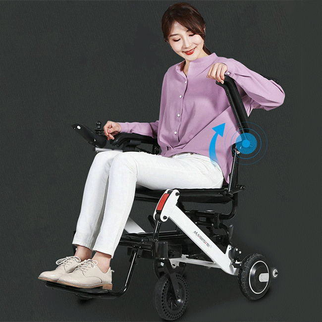 Maidesite 17.5" Wide Seat Lightweight Electric Folding Wheelchair, 500W (90233689)