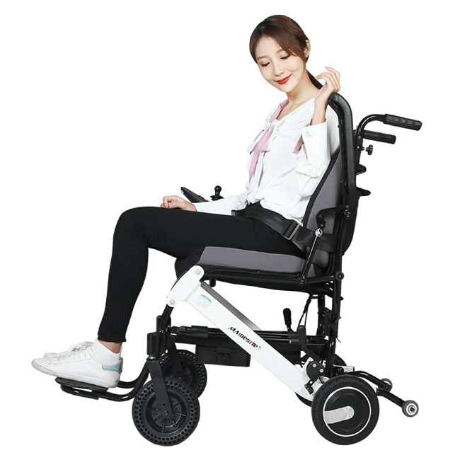 Maidesite 17.5" Wide Seat Lightweight Electric Folding Wheelchair, 500W (90233689)