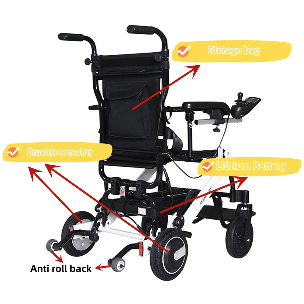 Maidesite 17.5" Wide Seat Lightweight Electric Folding Wheelchair, 500W (90233689)