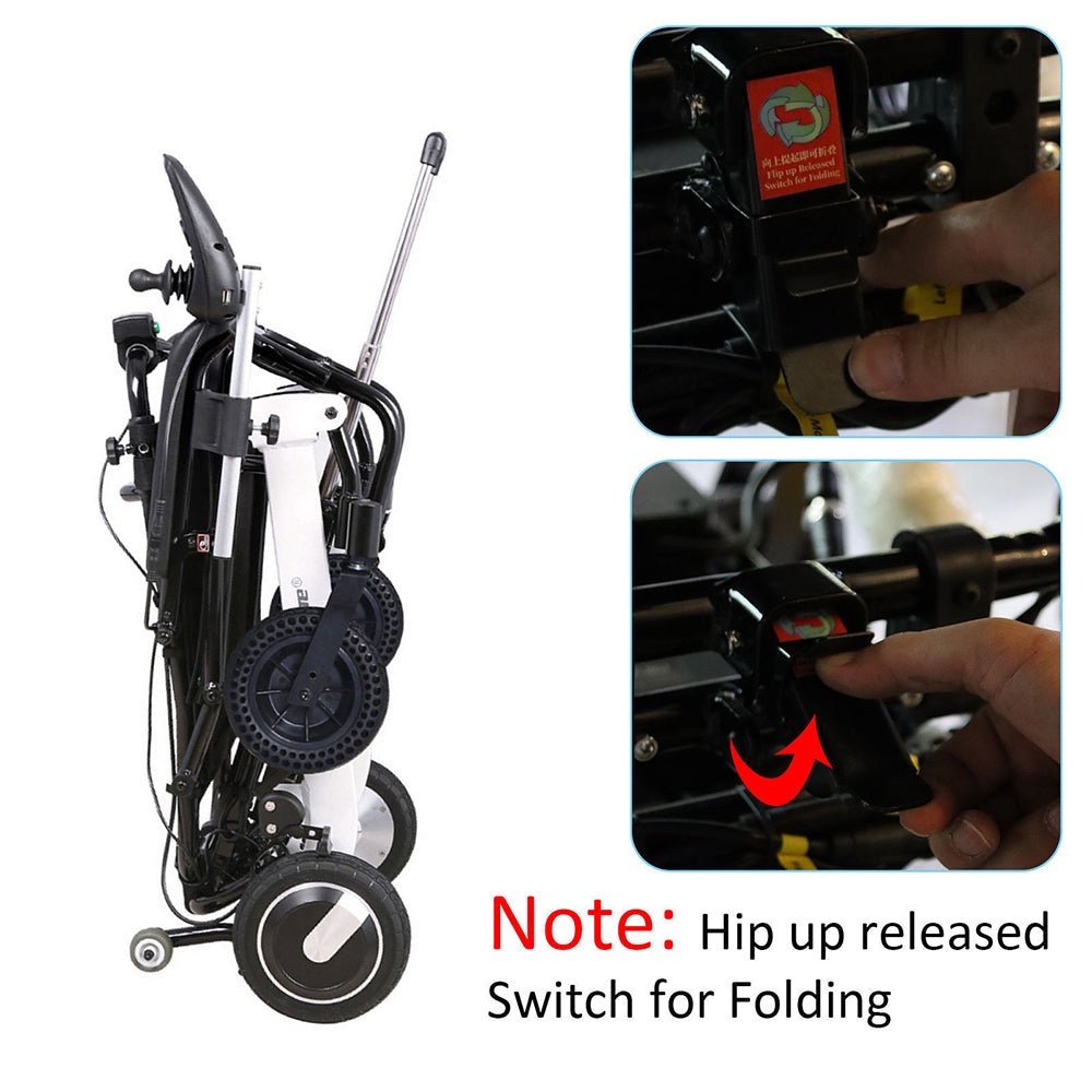 Maidesite 17.5" Wide Seat Lightweight Electric Folding Wheelchair, 500W (90233689)