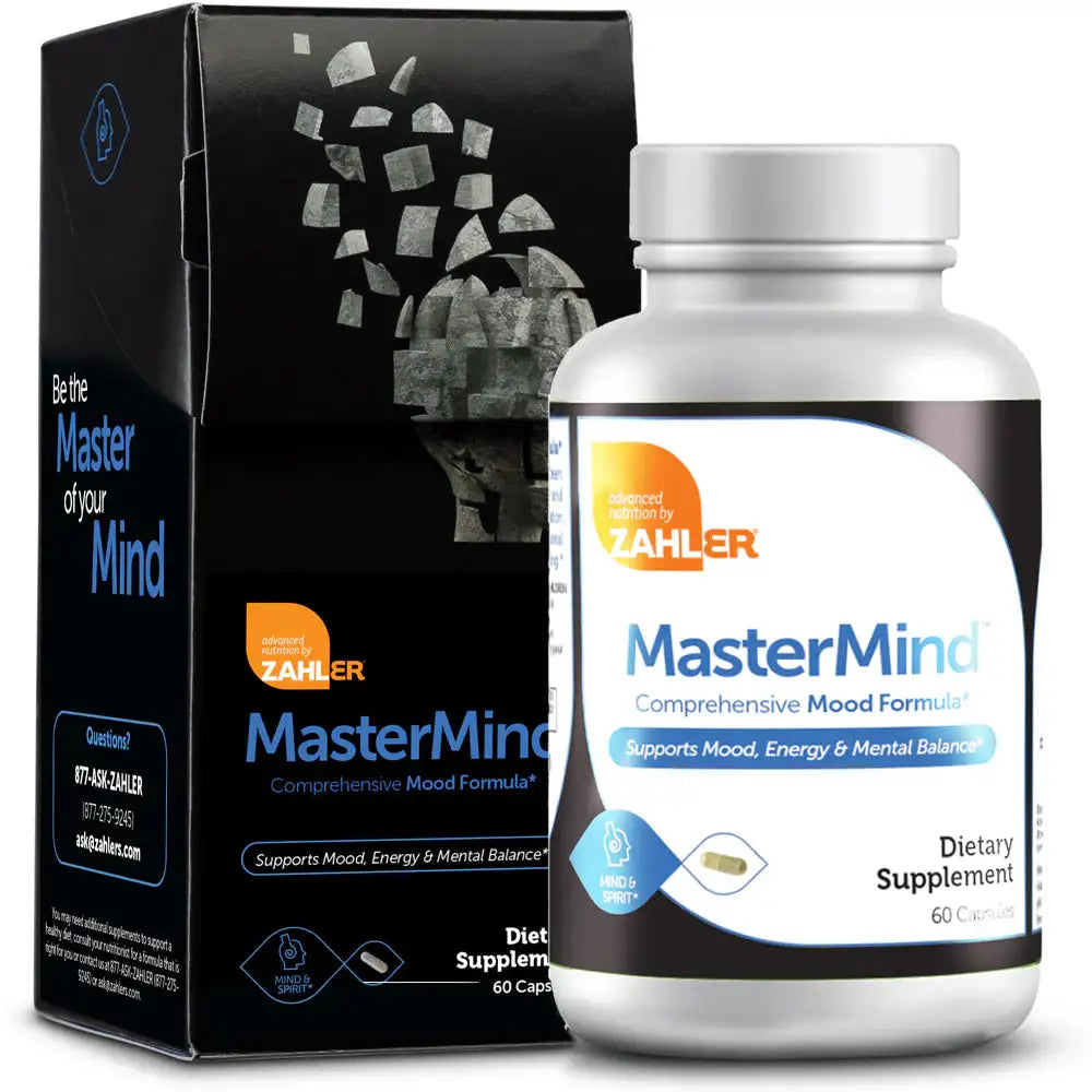 Zahler MasterMind Mood Support with Ashwagandha, 5-HTP & Saffron - Energy & Mental Balance Formula - 60 Capsules - HSA/FSA Eligible
