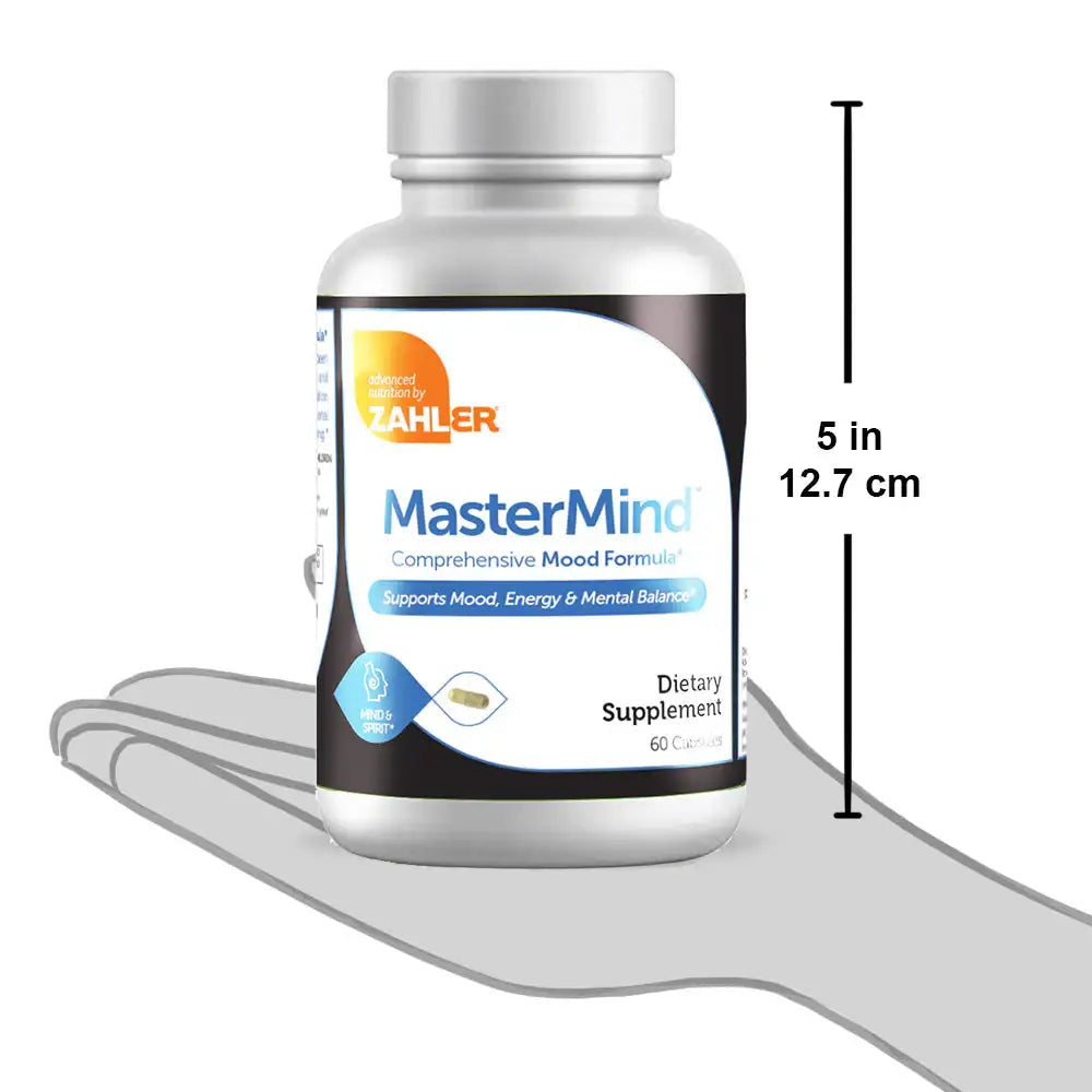 Zahler MasterMind Mood Support with Ashwagandha, 5-HTP & Saffron - Energy & Mental Balance Formula - 60 Capsules - HSA/FSA Eligible