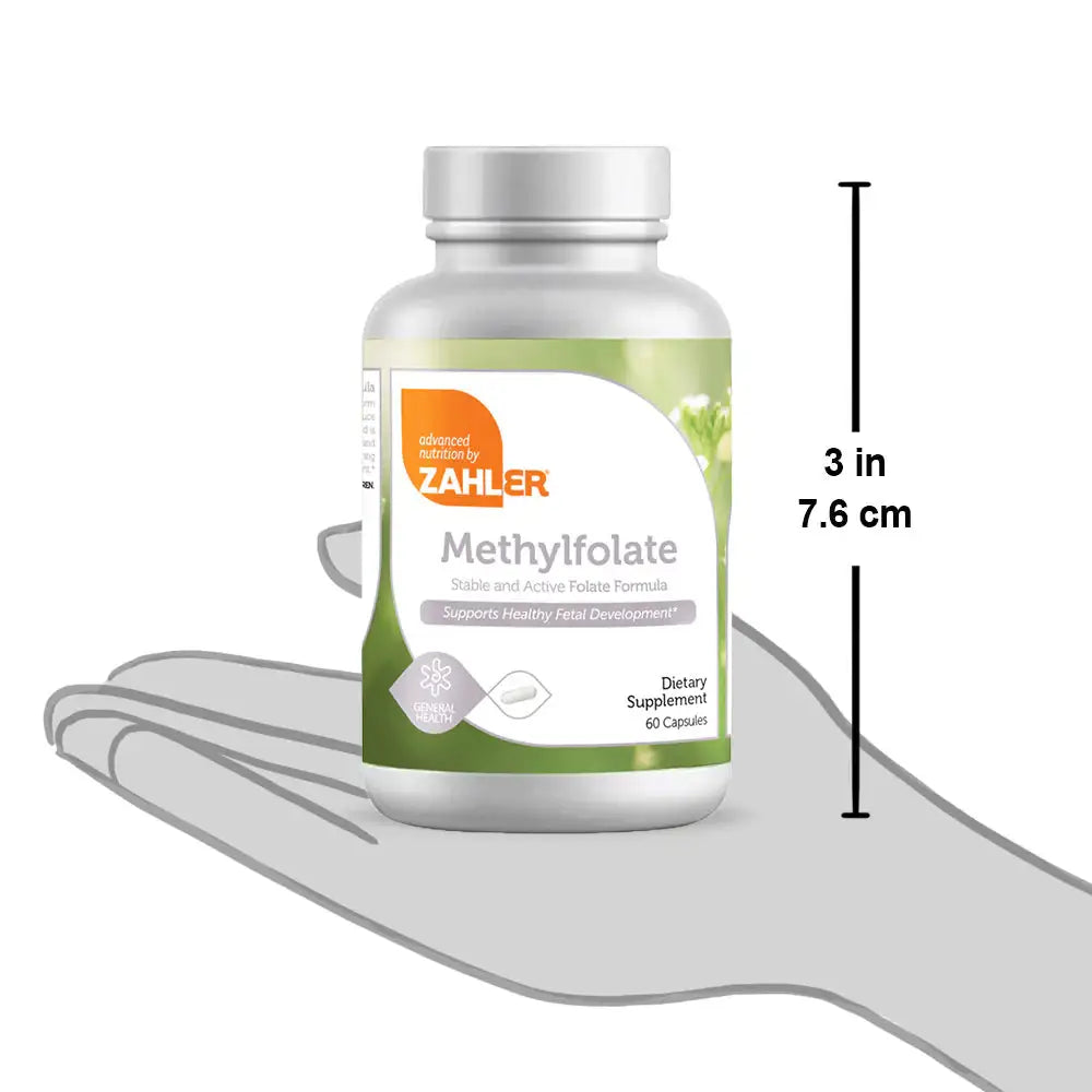 Zahler Methylfolate 1000mcg - Bioactive Folate for Fetal Development & Brain Health - 60 or 120 Capsules - Advanced Methylated Formula