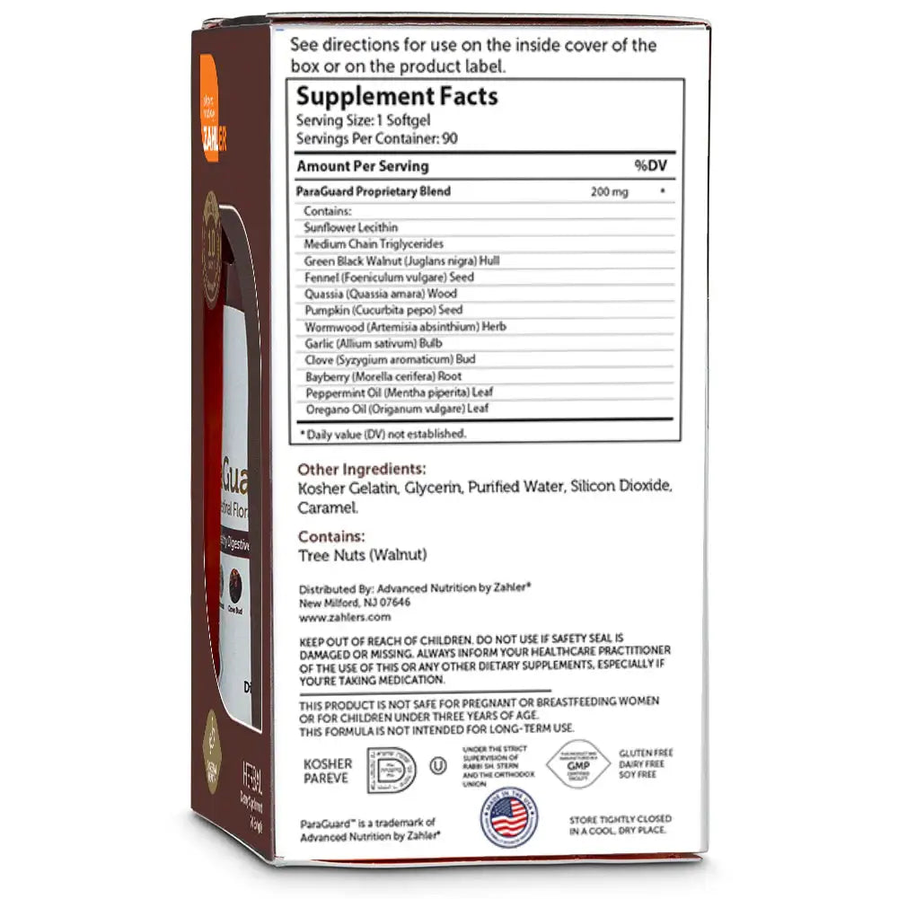 Zahler ParaGuard - Herbal Microbial & Digestive Support with Wormwood, Clove, Pumpkin Seed & Garlic - 90 Softgels - HSA/FSA Eligible