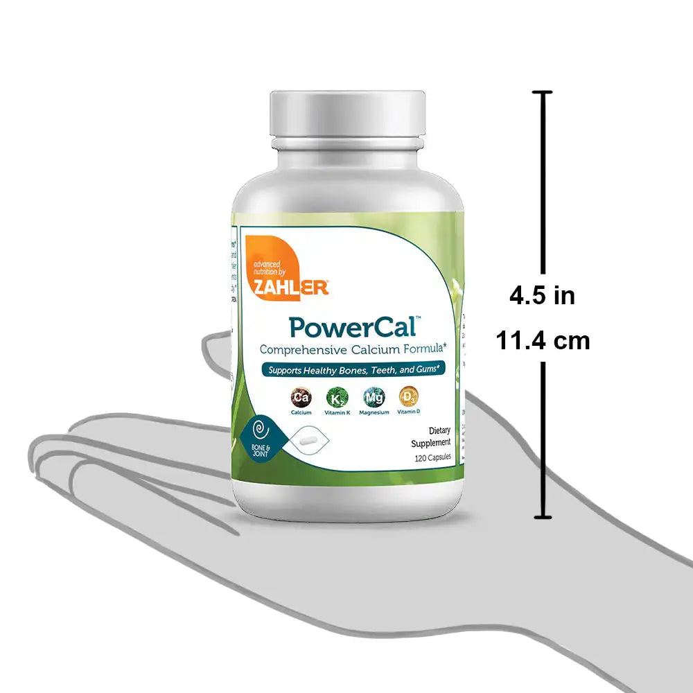 Zahler PowerCal - Comprehensive Calcium with Magnesium, Vitamin D3 & K2 - Bone Density & Joint Support - 120 Capsules - HSA/FSA Eligible